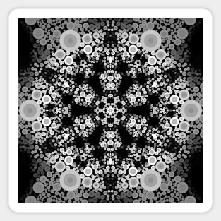 Dot Mandala Flower Grey and Black Sticker